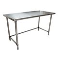 Bk Resources Work Table Open Base 16/304 Stainless Steel, Galvanized Legs 60"Wx24"D CTTOB-6024